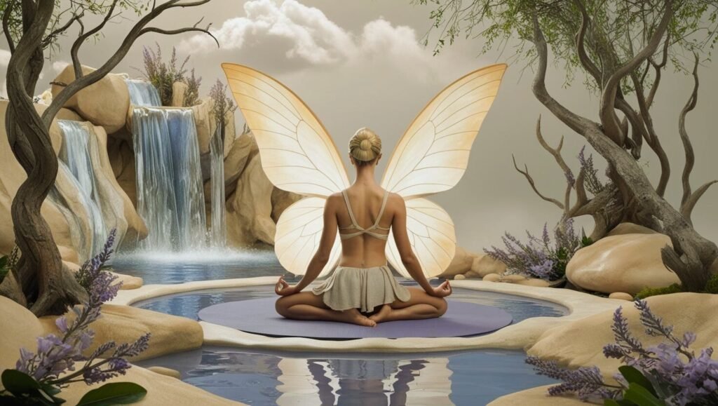 Aerwen Enchanted Lakes" inspira una profunda conexión con el momento presente. Al respirar, el aire se llena con el suave aroma de lavanda y la frescura revitalizante del agua que brota de la cascada. En meditación somática y yoga somático