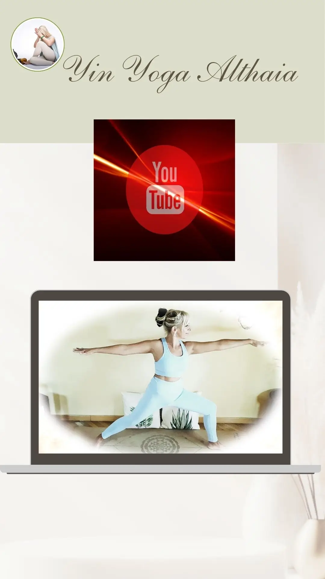 Marya Vázquez en yin yoga althaia con la postura del virabhadrasana II en clases online gratis